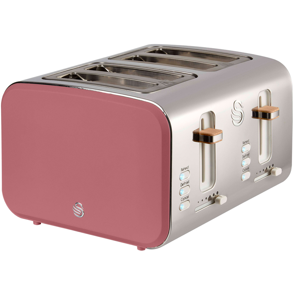 Swan Nordic EEJB332 Fuchsia 4 Slice Toaster and 1.7L Cordless Kettle Set Image 2