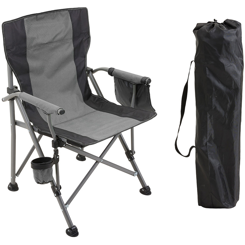 Living and Home Grey Portable Folding Camping Chair Image 2