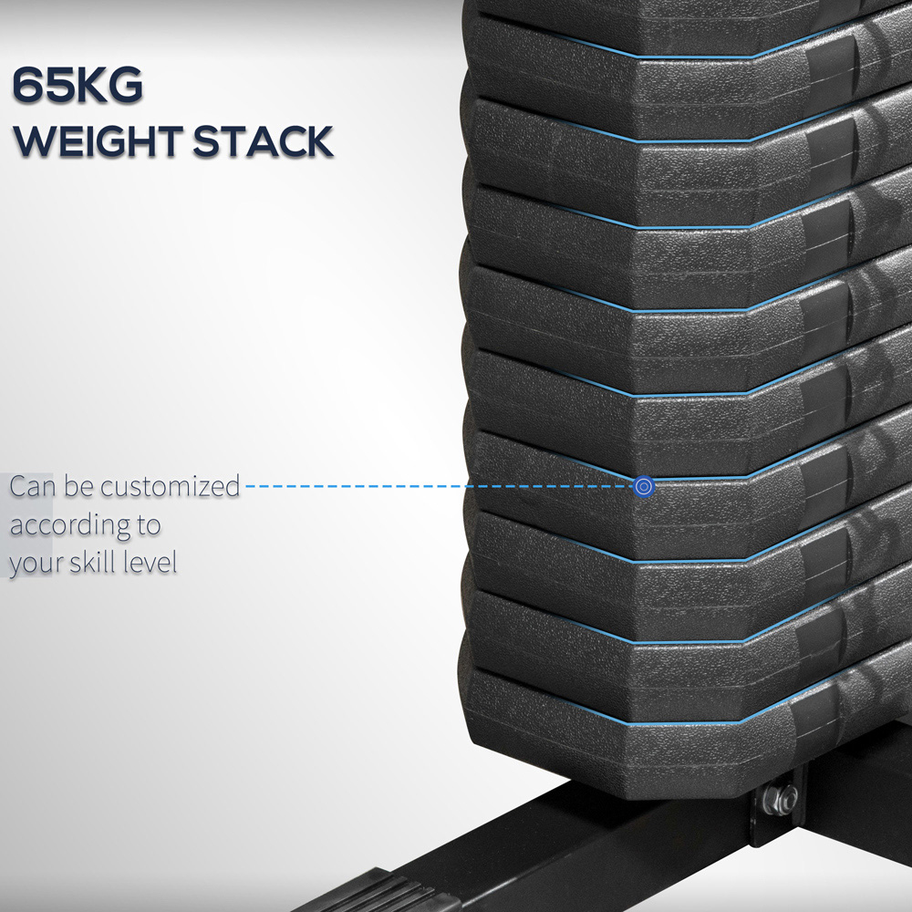 HOMCOM Multi Exercise Red Gym Workout Station with Weight Stack Image 5