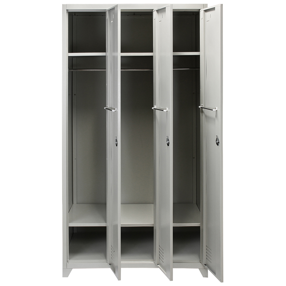 MonsterShop 3 Door Grey Metal Storage Locker Image 4