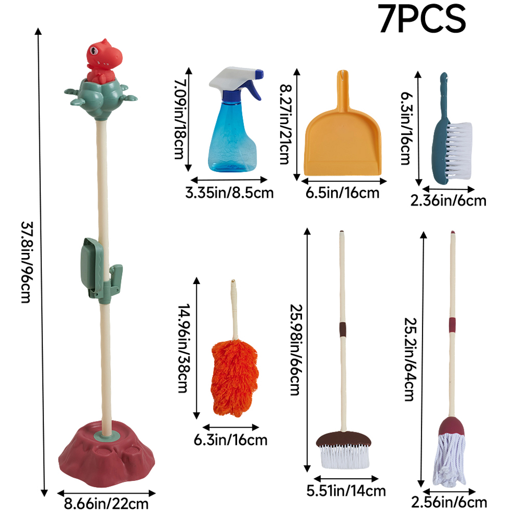 H&O Direct Kids 7 Piece Dinosaur Theme Cleaning Kit Image 6