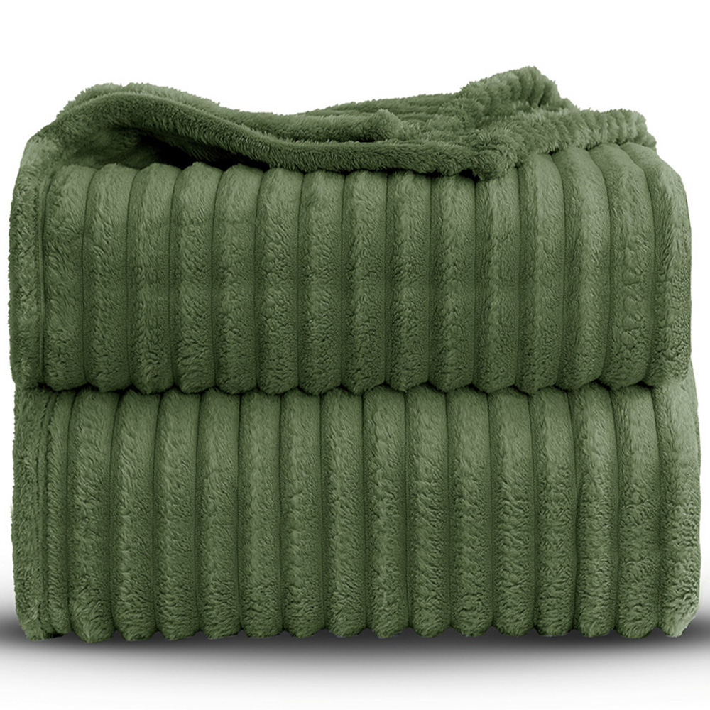 Velosso Bellissima Olive Plush Throw 100 x 150cm Image 3