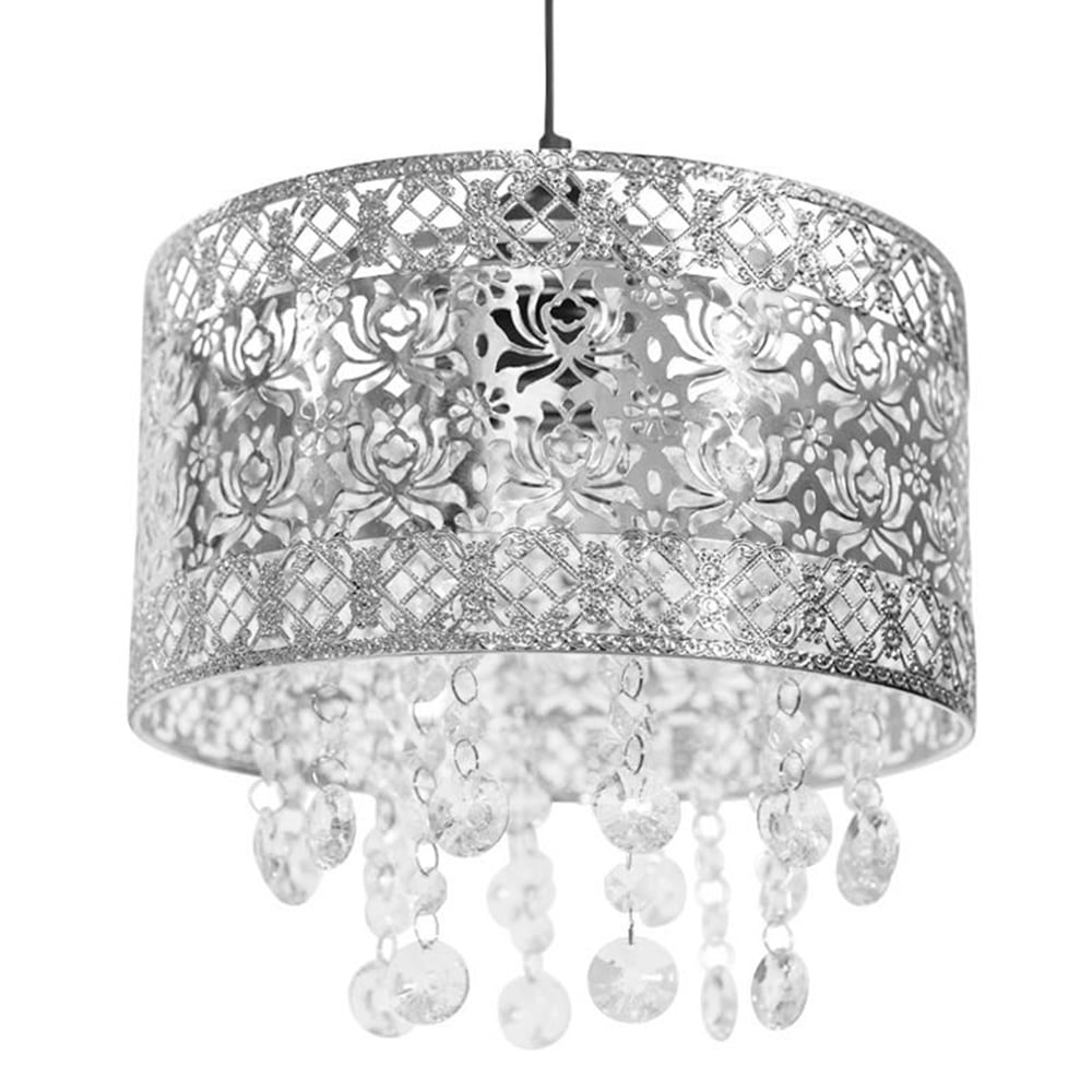 ValueLights Enna Silver Metal Droplet Easy Fit Light Lamp Shade Image 1