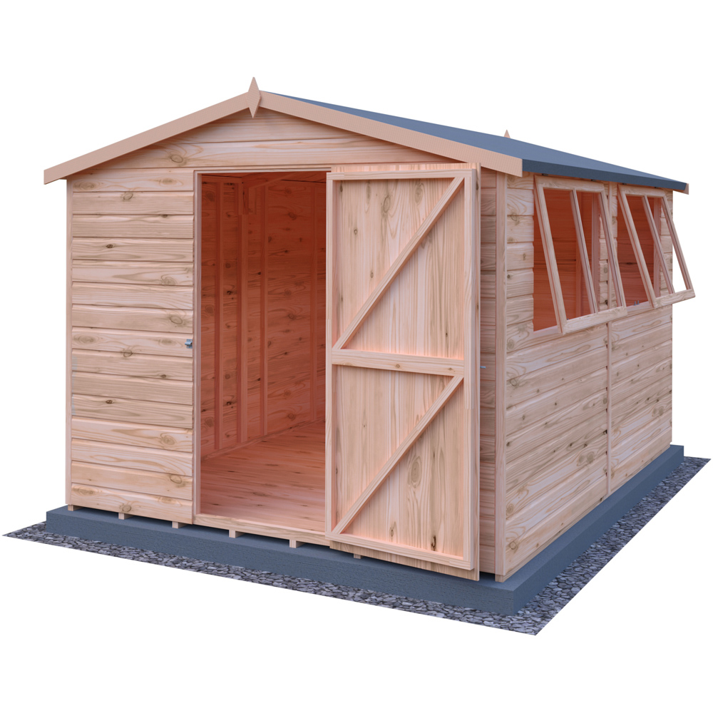 Shire Lewis 10 x 8ft Wooden Shiplap Apex Shed Image 6