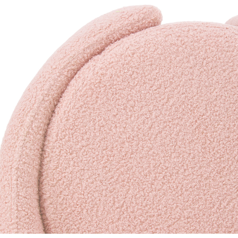 Living and Home Pink Teddy Fleece Round Tub Vanity Stool Image 6