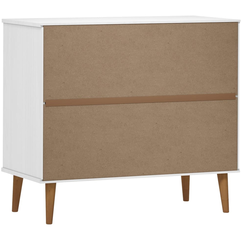vidaXL Molde 2 Door 2 Drawer White Solid Pine Wood Sideboard Image 7