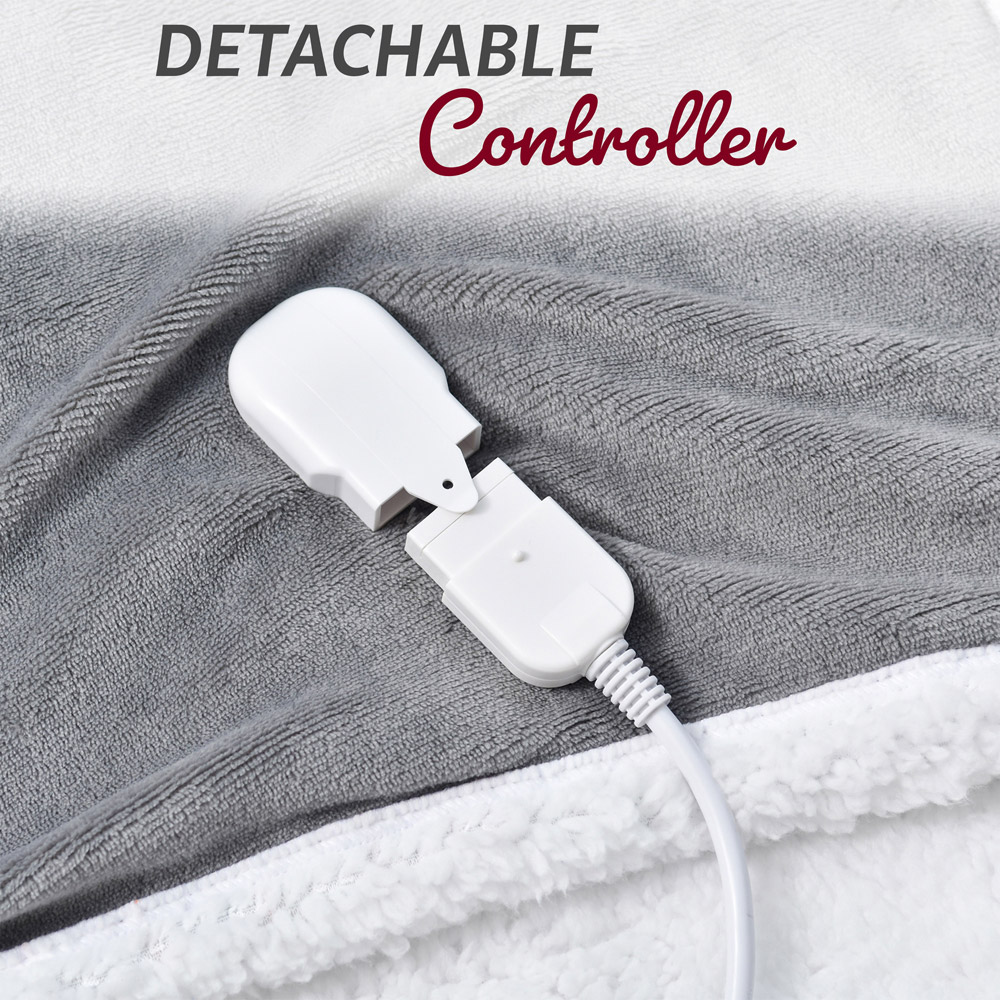 GlamHaus Grey Electric Heated Throw 160 x 130cm Image 4