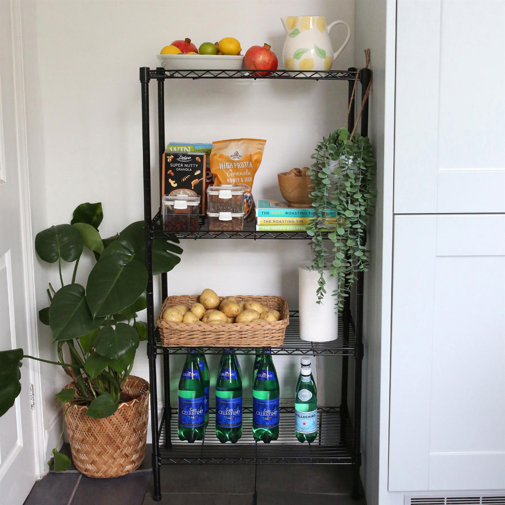 Harbour Housewares 6 Shelf Black Adjustable Wire Shelving Unit Image 2