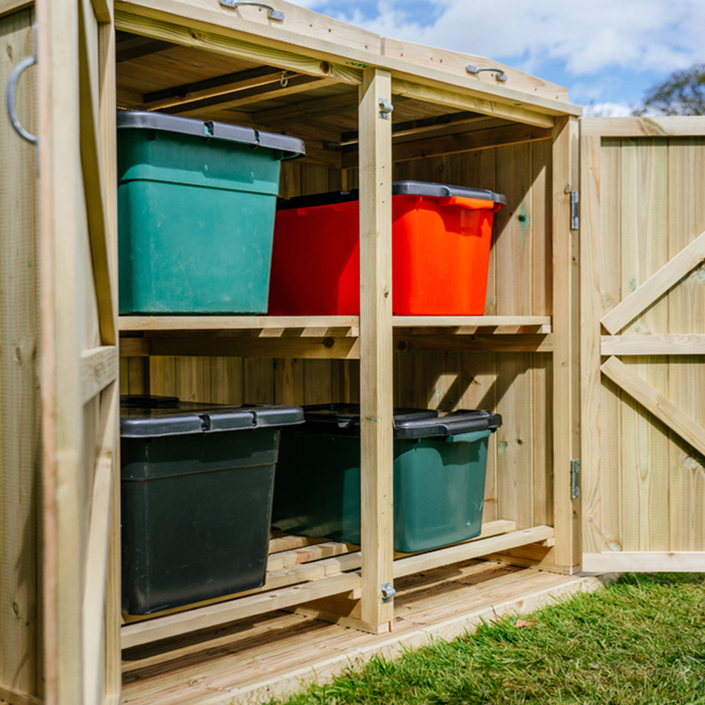 The Garden Village Shireburn 4 Recycle Box Storage Shed Image 7