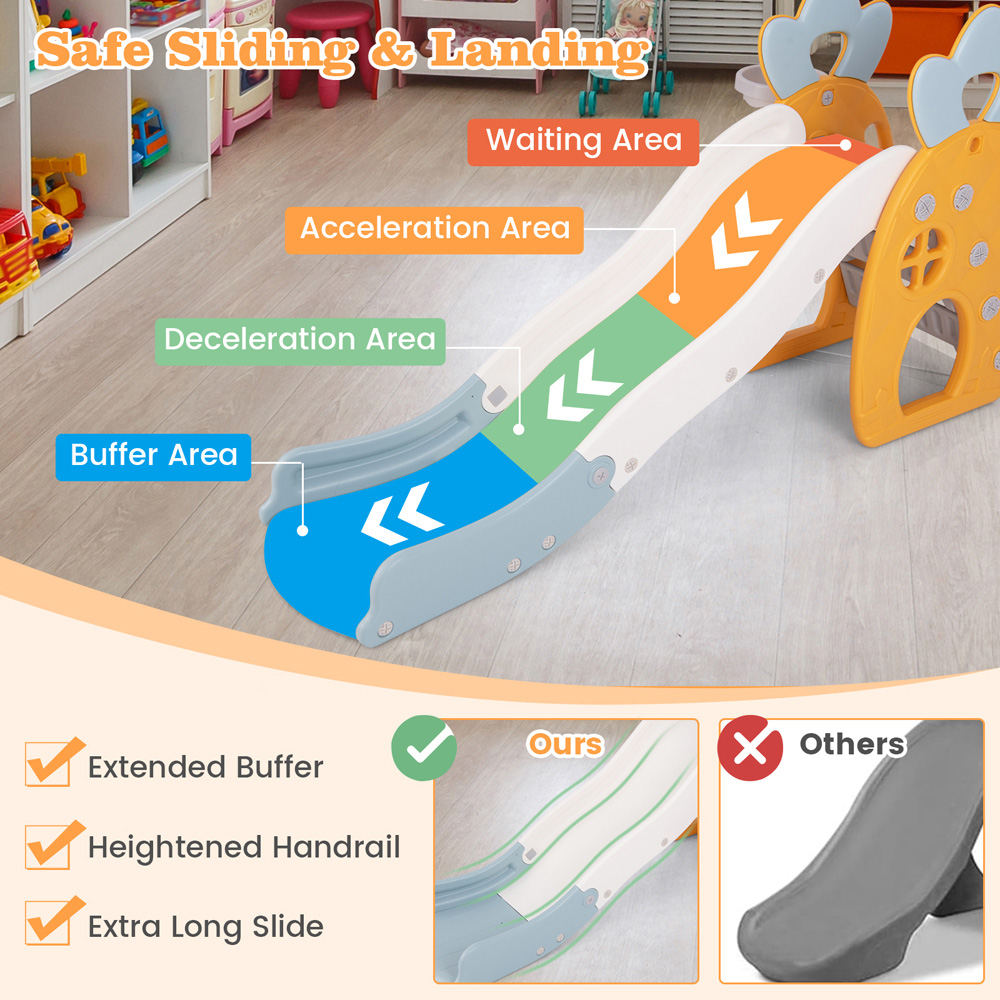 Costway Kids Freestanding Foldable Slide with Climber Image 4