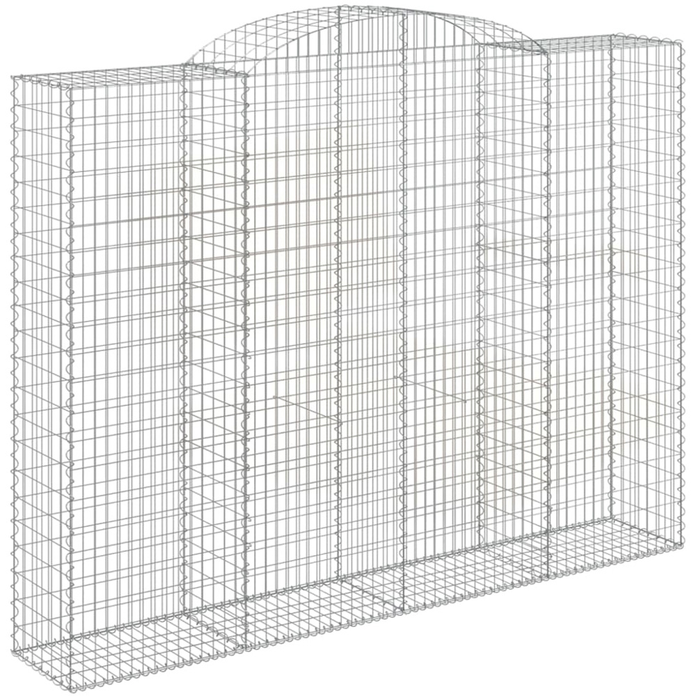 vidaXL Silver Galvanised Iron Arched Gabion Basket 300 x 50 x 220/240cm 6 Pack Image 1