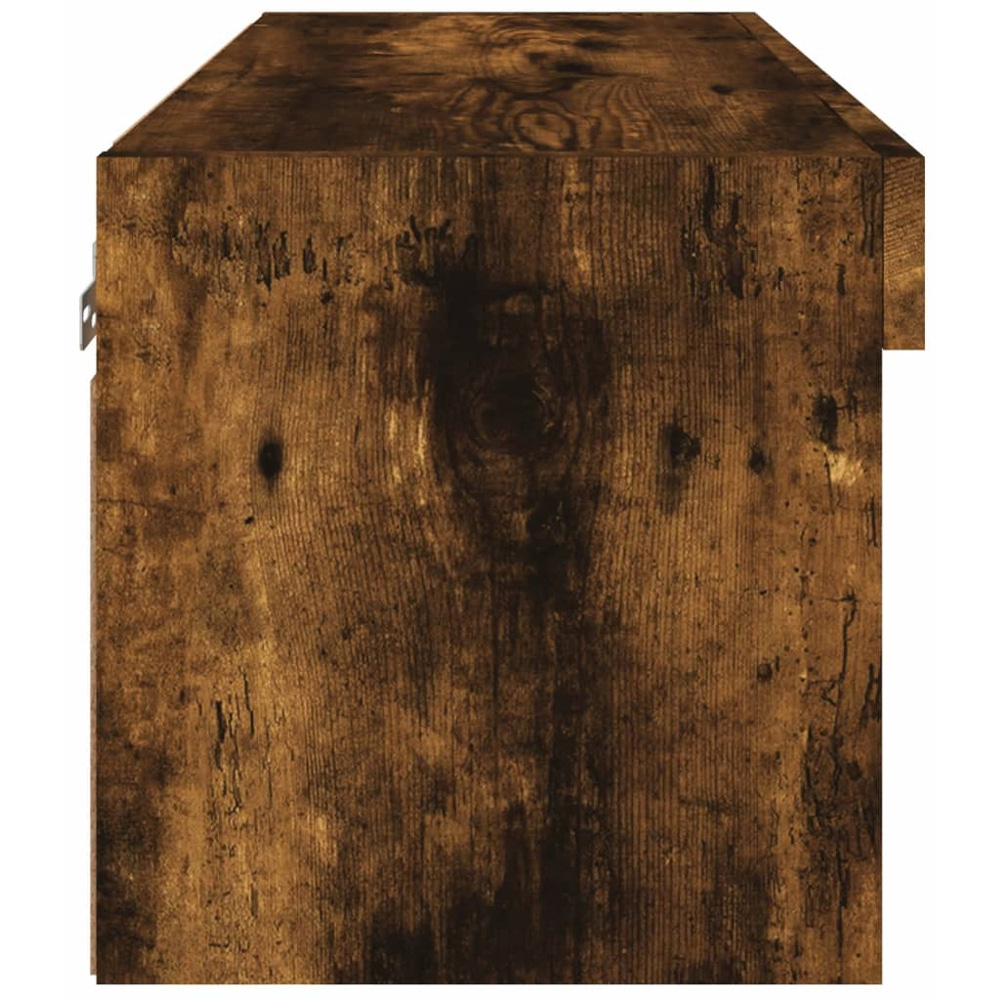 vidaXL Single Shelf Smoked Oak Wall Mounted LED TV Cabinet Image 9