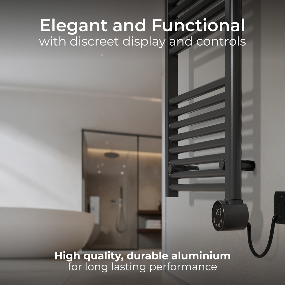 Masterplug SmartEnergy Thermaline Anthracite Grey Heated Towel Rail 1250 x 500mm Image 6