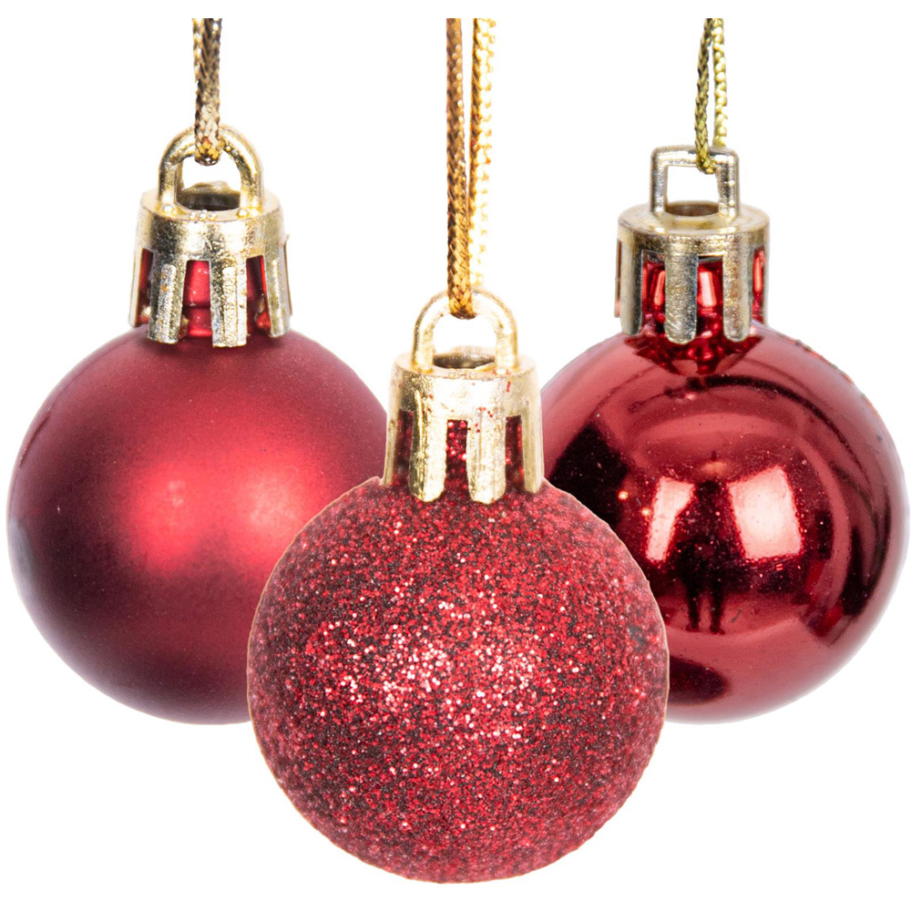 Shatchi 3cm Dark Red Luxury Bauble 24 Pack Image 2