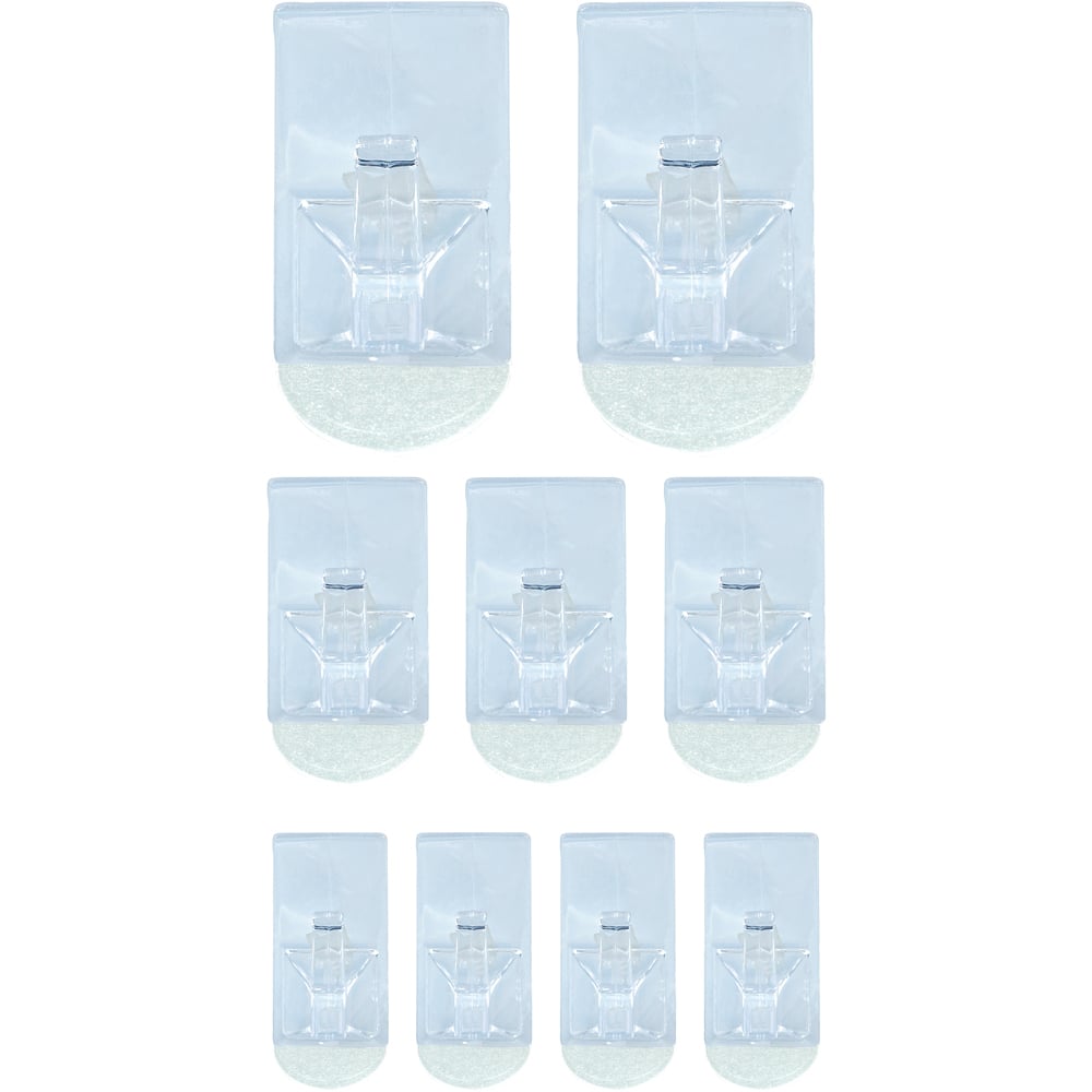 St Helens Square Shape Reusable Plastic Self Adhesive Hook 9 Pack Image 1