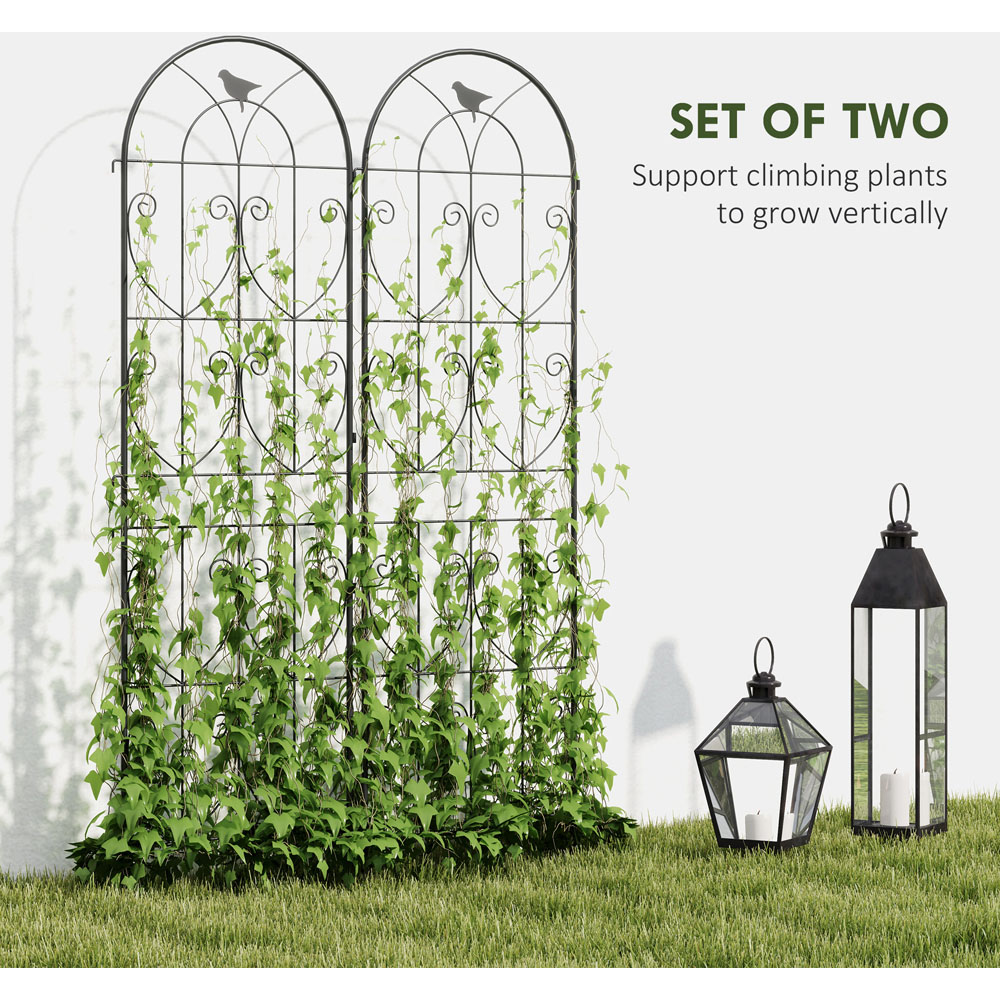 Outsunny Metal Garden Trellis Panels 180 x 50cm 2 Pack Image 4