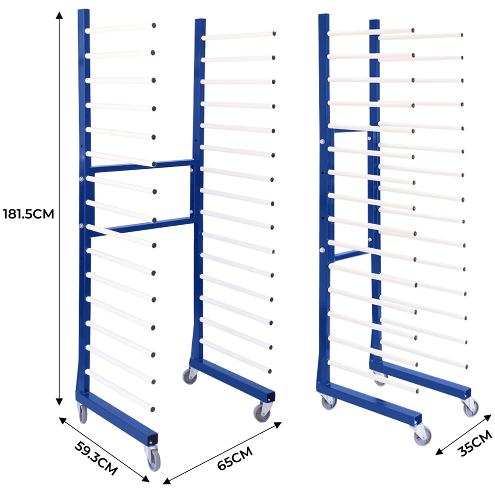 Monstershop Combi Spray Blue Drying Rack Trolley 4 Pack with 3 Connector Image 5