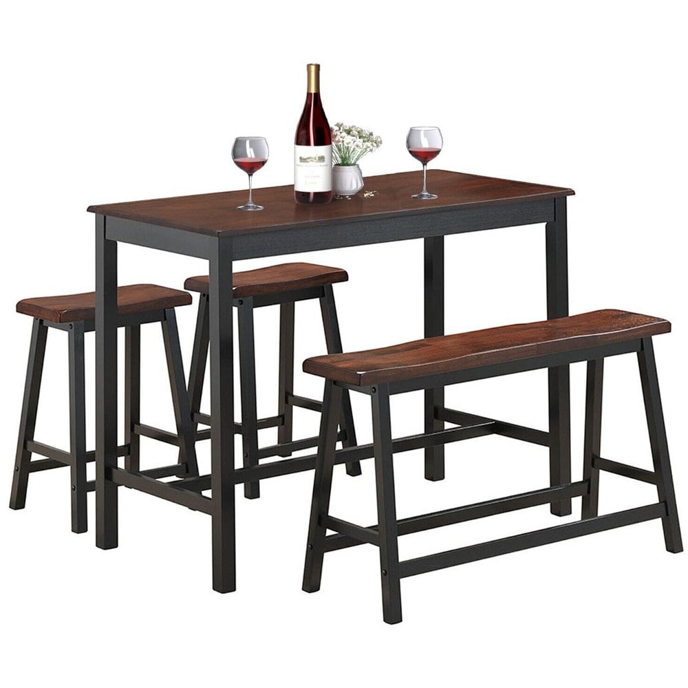 Costway 4 Seater Dining Set Coffee Image 2