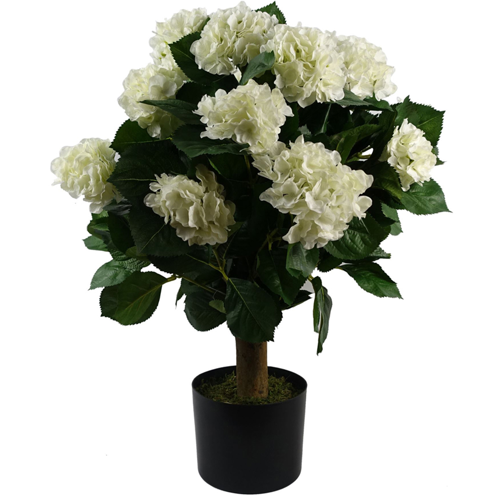 Leaf White Bush Hydrangea Artificial Plant in Pot 70cm Image 1