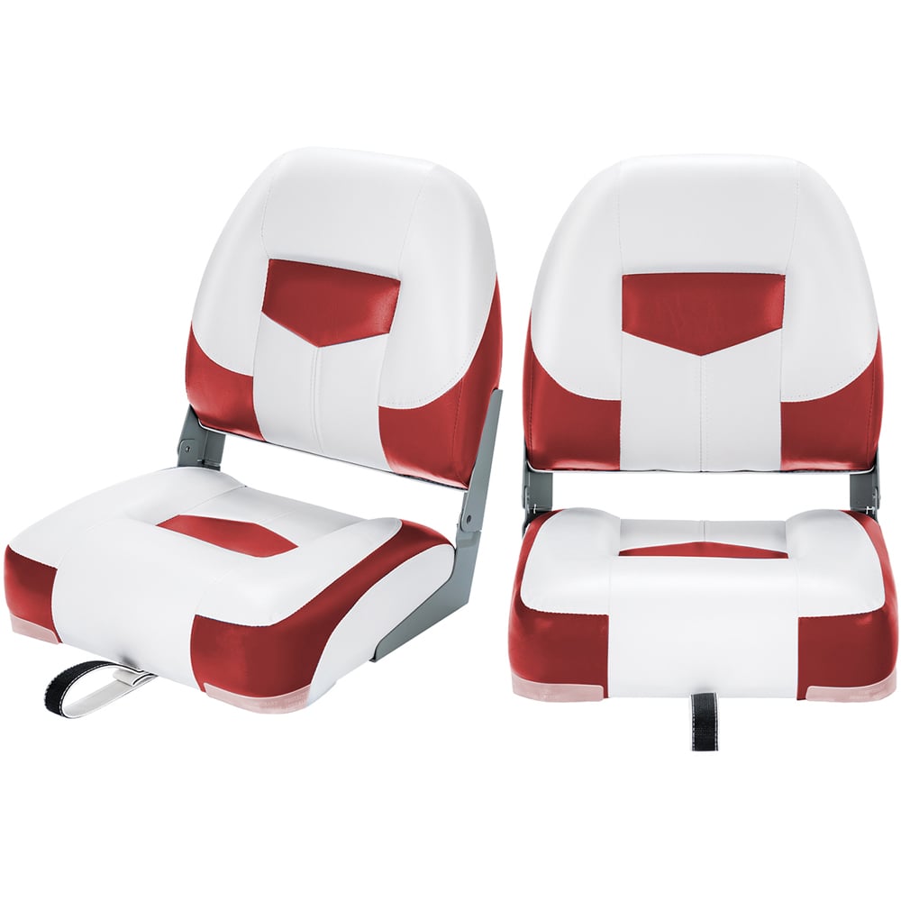 Costway Set of 2 Red Foldable Low Back Boat Chair Image 3