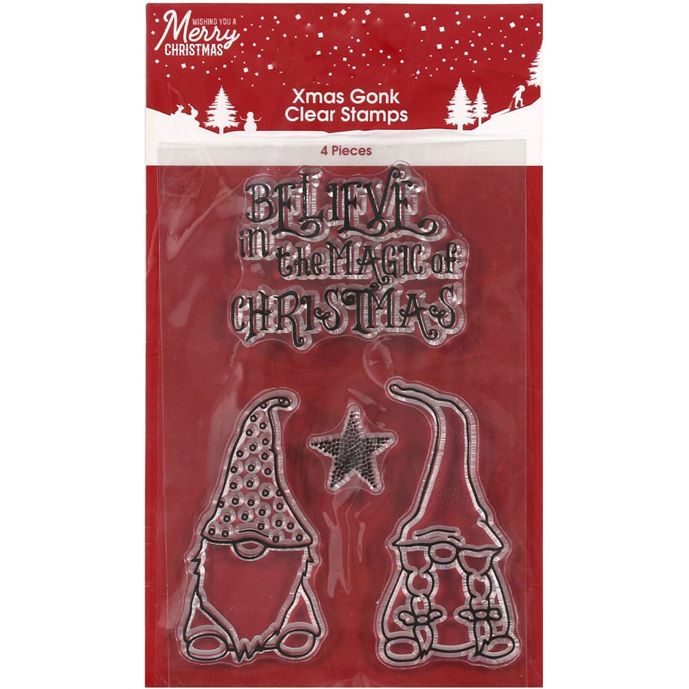 Pack of 4 Christmas Gonk Clear Stamps Image