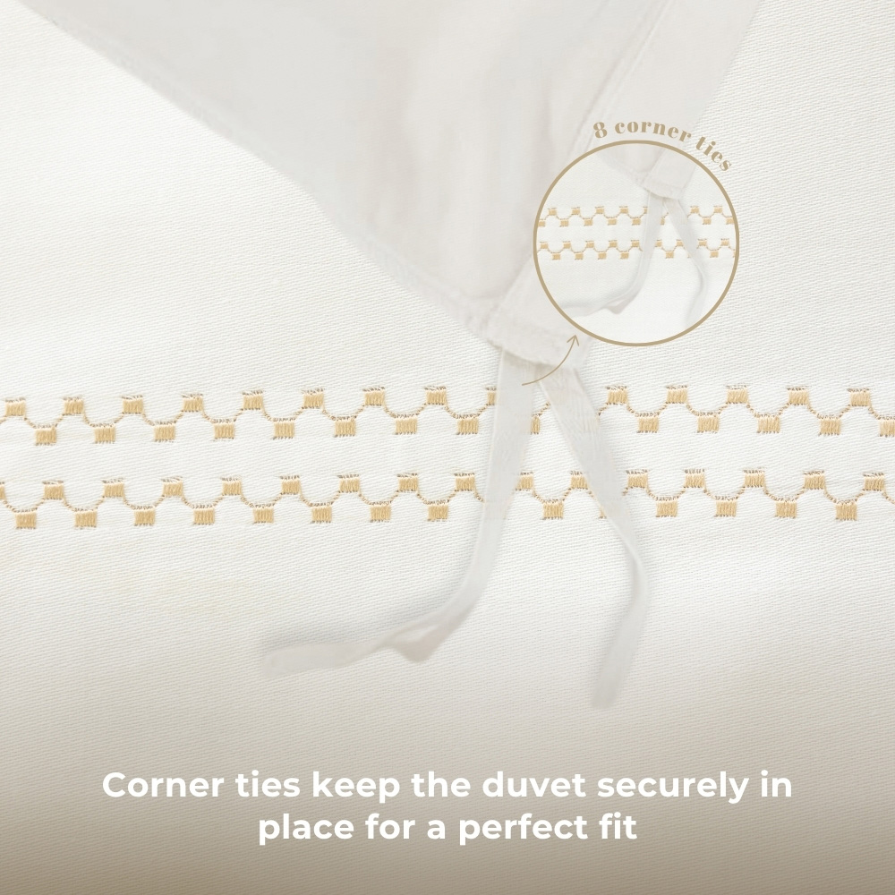 MHG Living Double Oxford Gold 200 Thread Count Duvet Cover Set Image 6