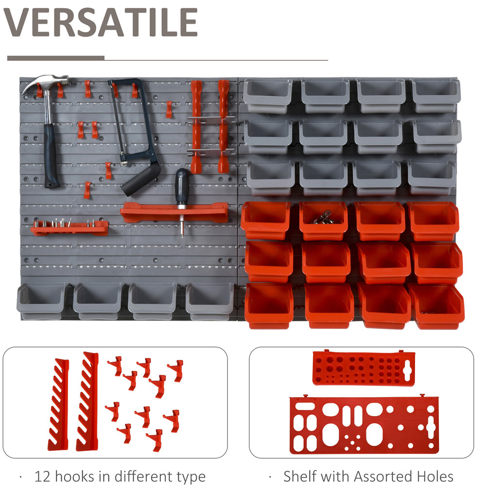 Durhand 44 Piece Red On Wall Tool Organiser Image 5