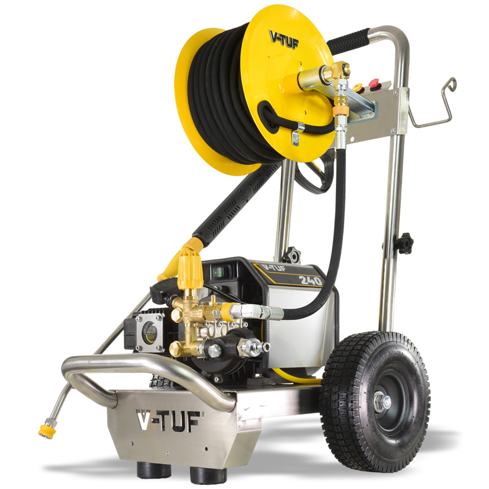 V-TUF Industrial Mobile Electric Pressure Washer 100Bar with Hose Reel Image 1