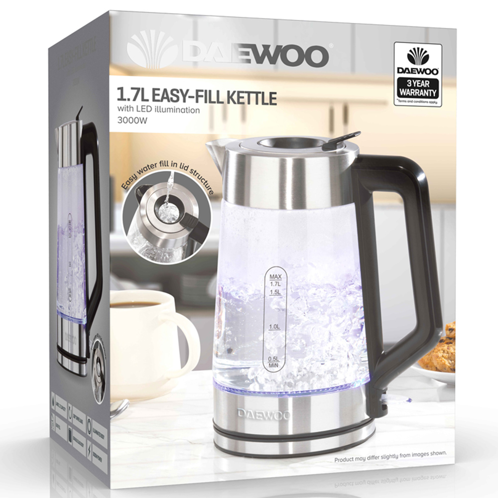 Daewoo 1.7L Easy Fill Kettle with LED Illumination Image 4
