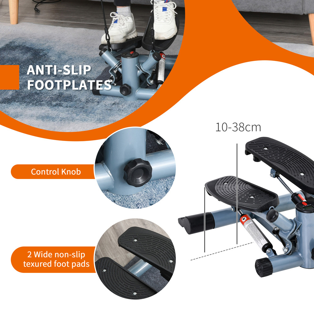 HOMCOM Compact Mini Stepper Step Machine with Resistance Bands and Cushion Mat Image 7