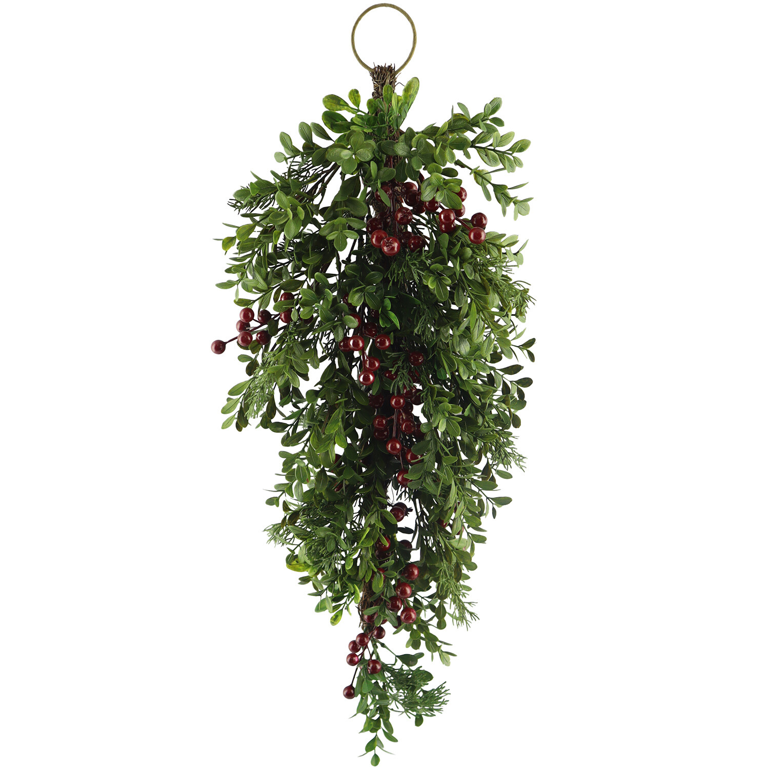 Red Berry Boxwood Door Drop - Green Image