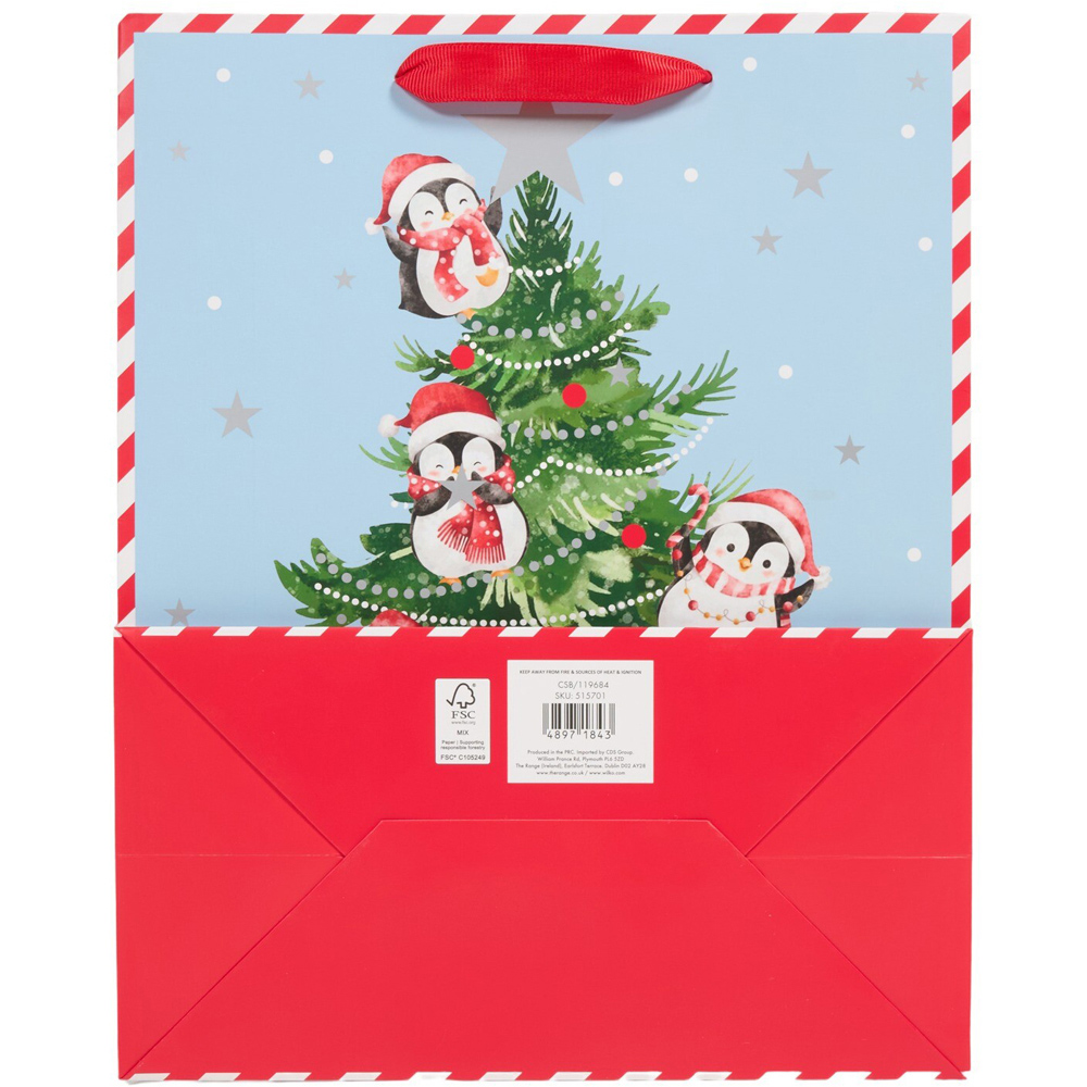 Large Festive Penguins Gift Bag Image 3
