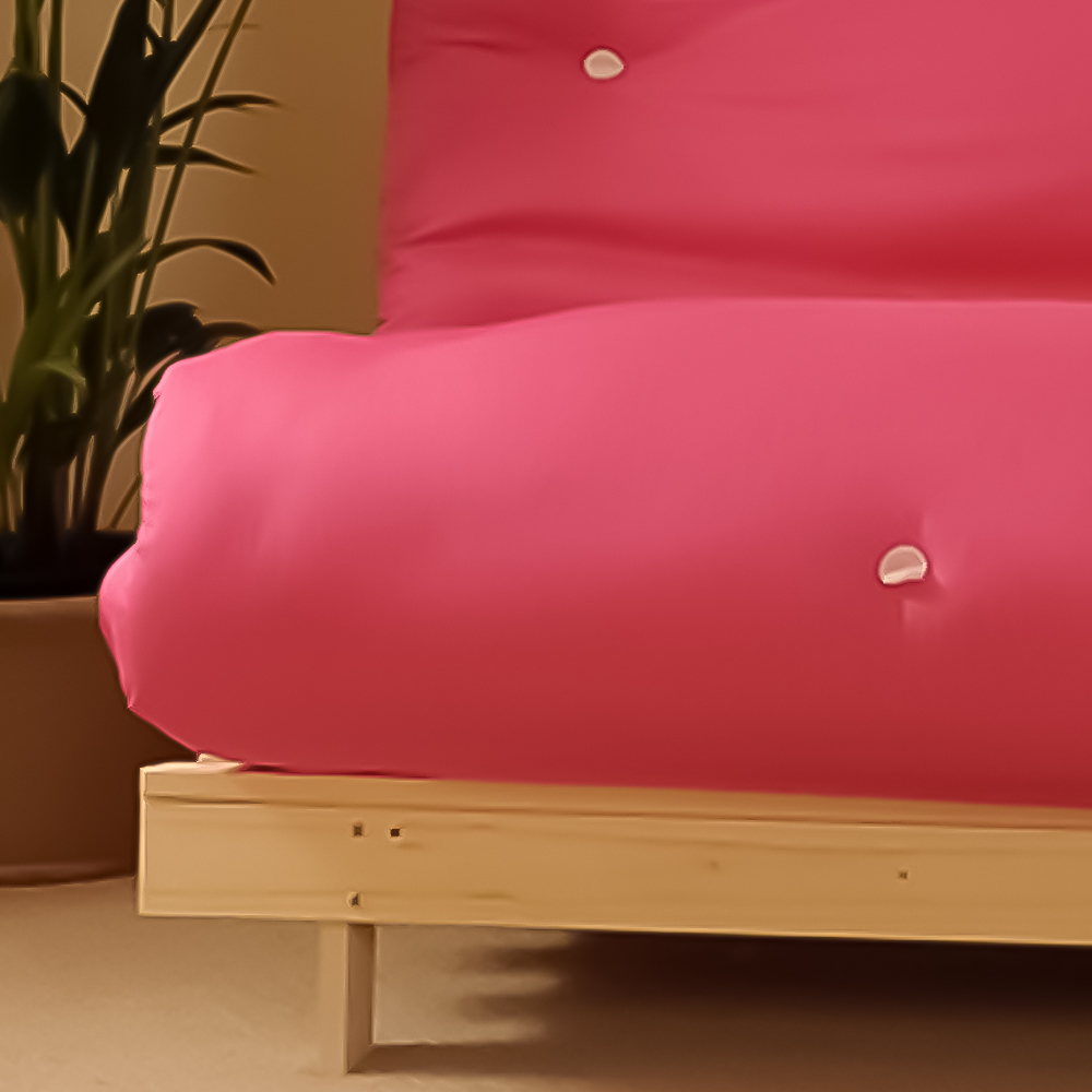 Brooklyn Small Single Sleeper Pink Futon Base and Mattress Image 2