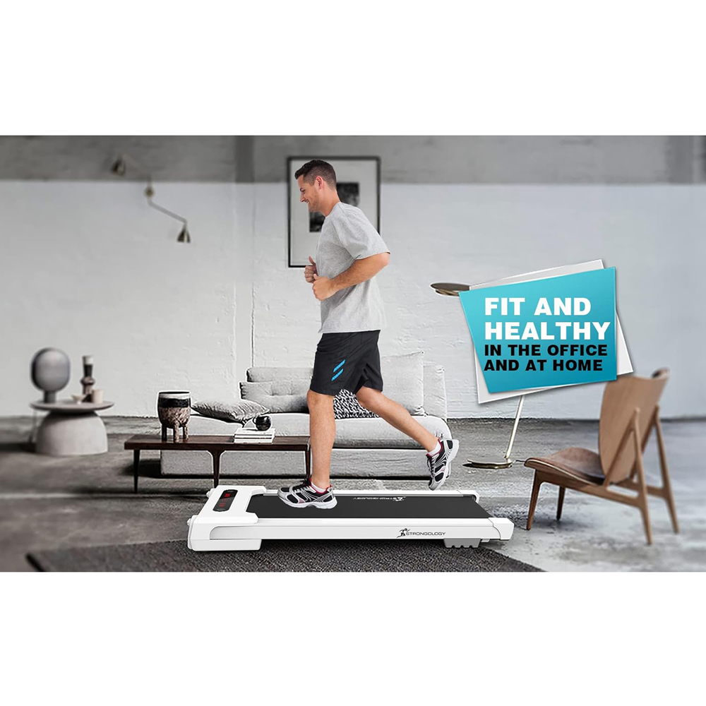 Strongology Motionic White Slimline Treadmill with Bluetooth Image 5