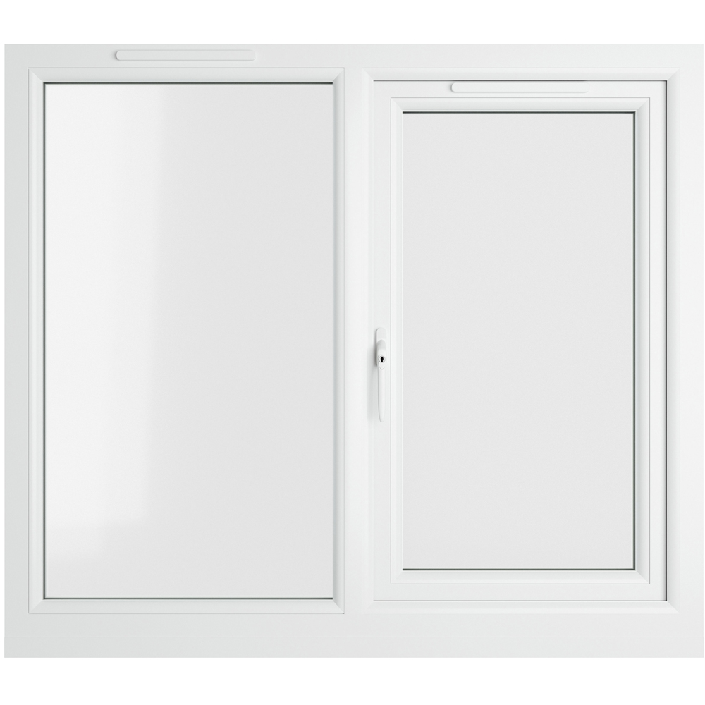 Crystal uPVC Double Glazed Window LH Side Hung Next to a Fixed White Clear Glass 1190x1115mm Image 2