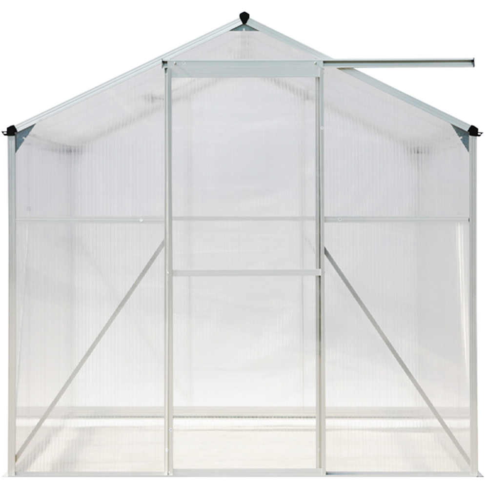 Living and Home 6 x 8ft Transparent Aluminium Frame Dual Sloped Roof Greenhouse Planting Shed Image 4