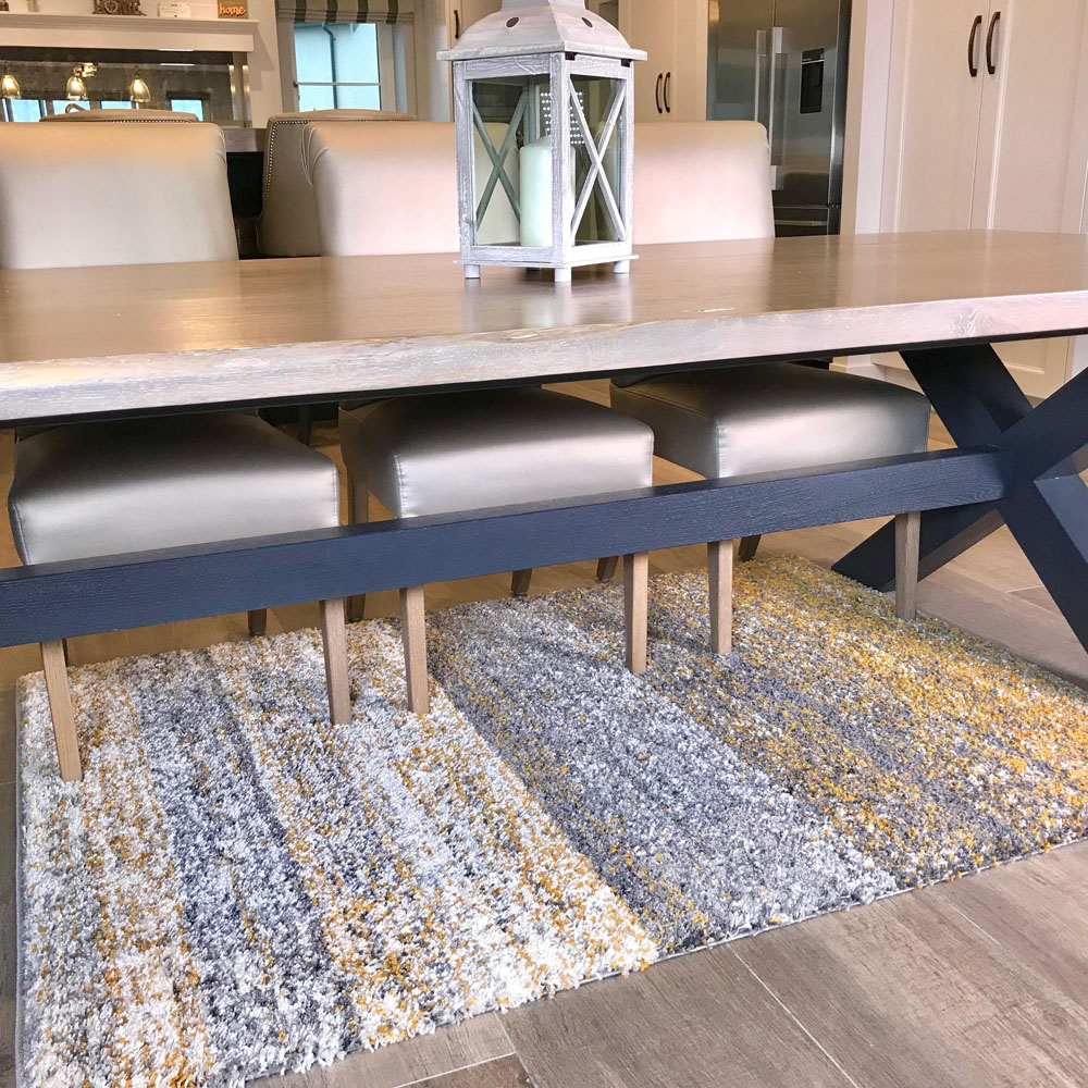 Kukoon Alder Stripe Beige Shaggy Rug 240 x 330cm Image 4