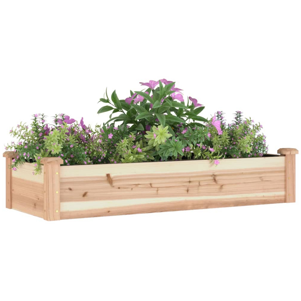 vidaXL Natural Solid Pine Wood Raised Garden Bed with Liner 120 x 45 x 25cm Image 2
