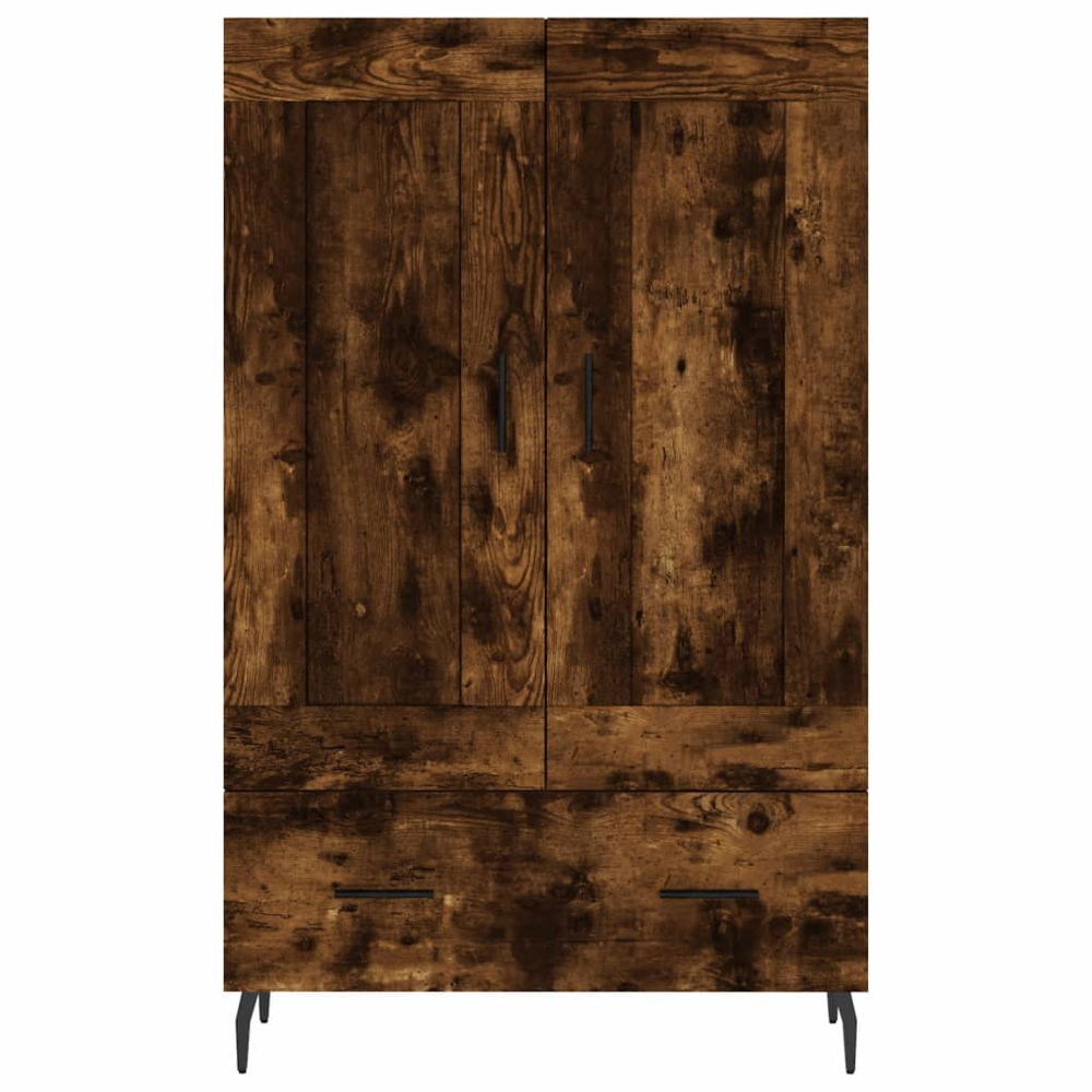 vidaXL 2 Door Single Drawer Smoked Oak Highboard Image 5