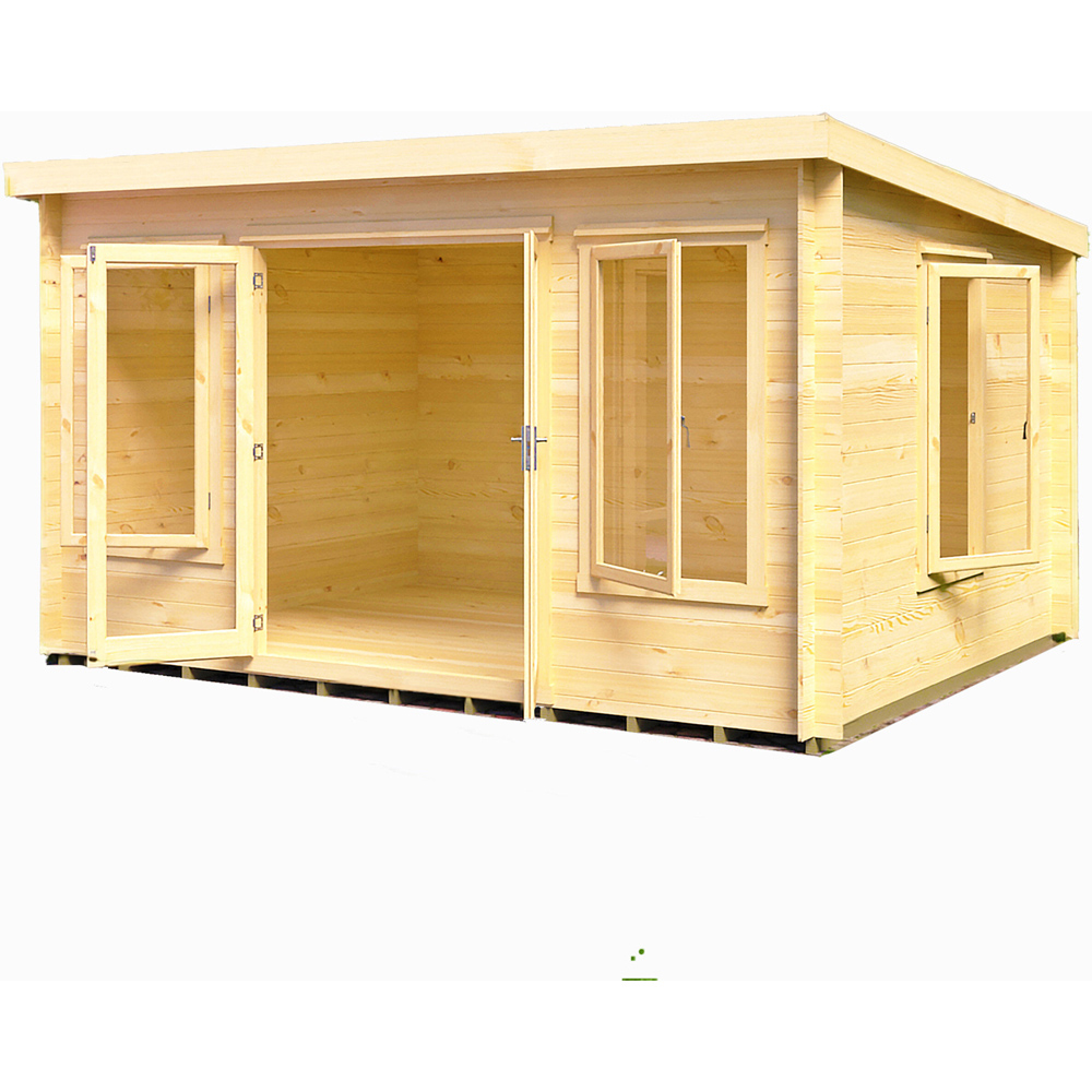 Shire Emneth 10 x 13ft Double Door Pressure Treated Log Cabin Image 1