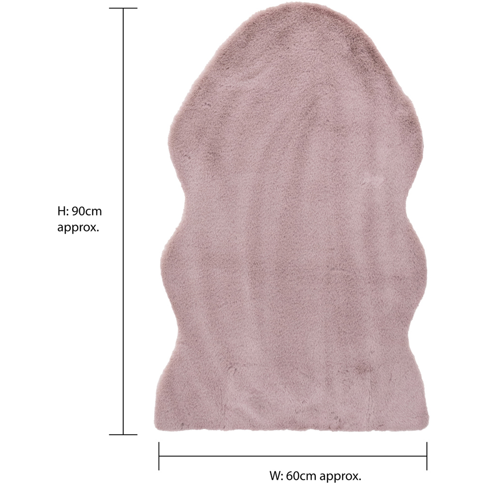 JVL Pink Faux Fur Rug 60 x 90cm Image 8