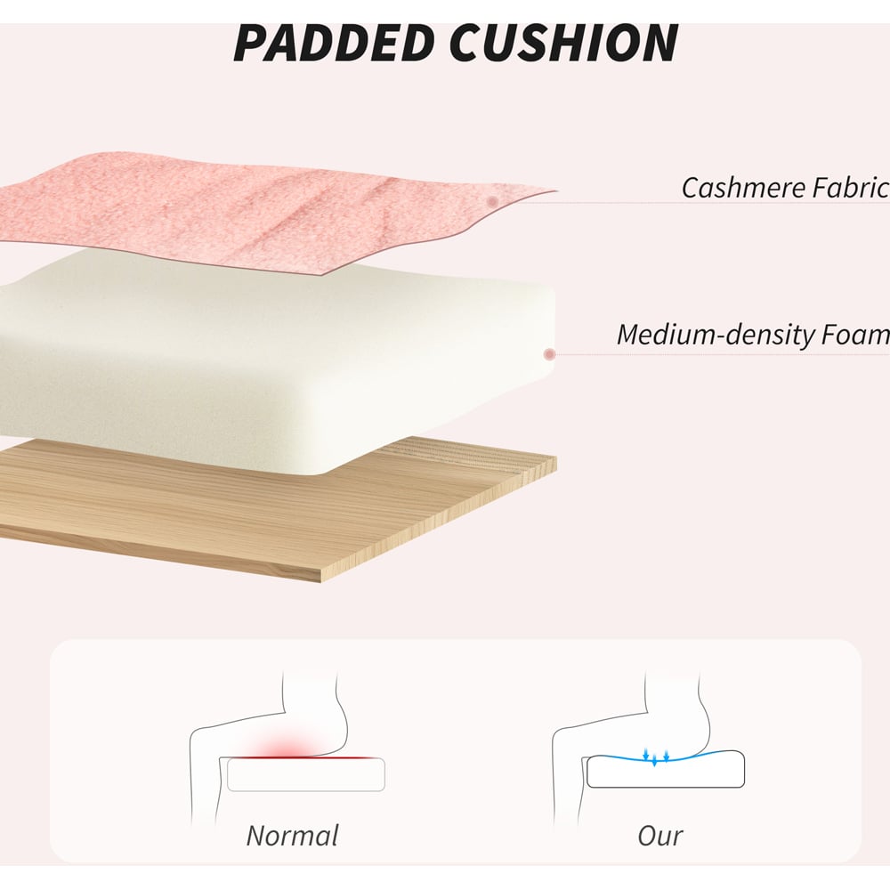 Portland Pink Upholstered Height Adjustable Office Desk Chair Image 4