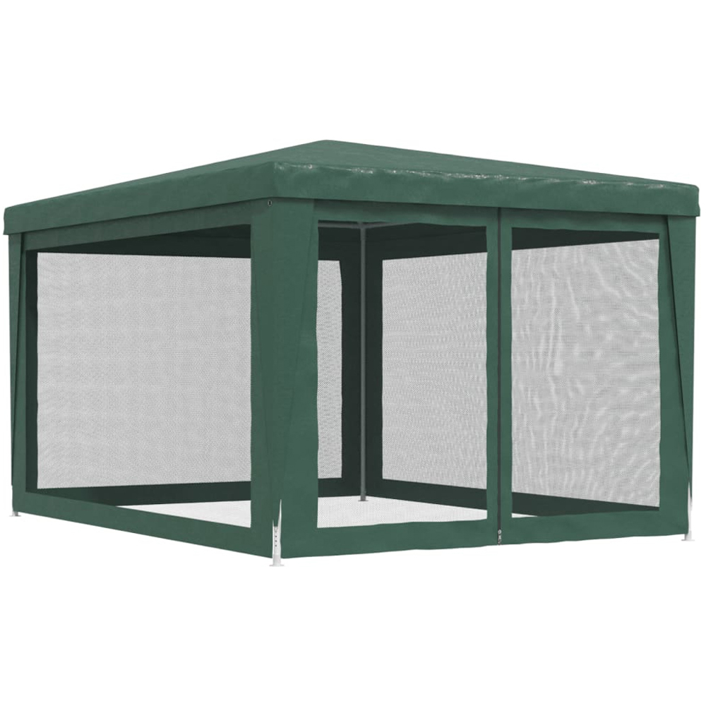 vidaXL 3 x 4m Green Party Tent with 4 Mesh Sidewalls Image 5