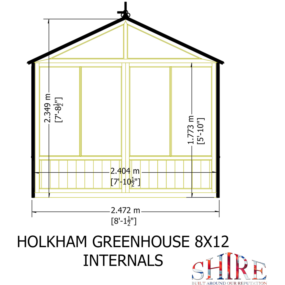 Shire Holkham Wooden 8 x 12ft Apex Greenhouse Image 8
