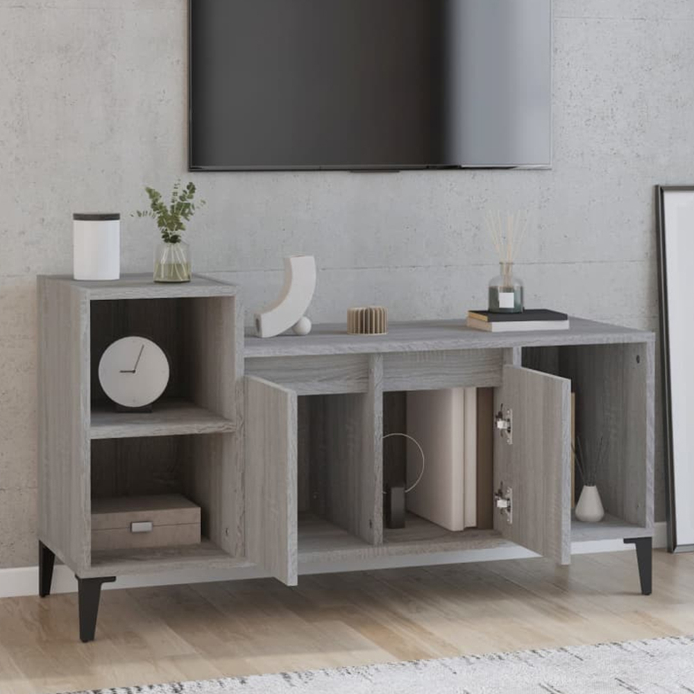vidaXL 2 Door 3 Shelf Grey Sonoma TV Cabinet Image 1