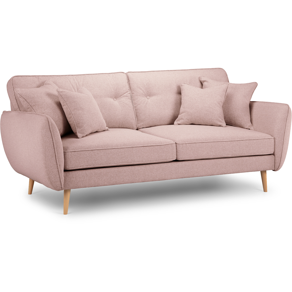 Opry Faro 3 Seater Button Back Soft Pink Sofa Image 2