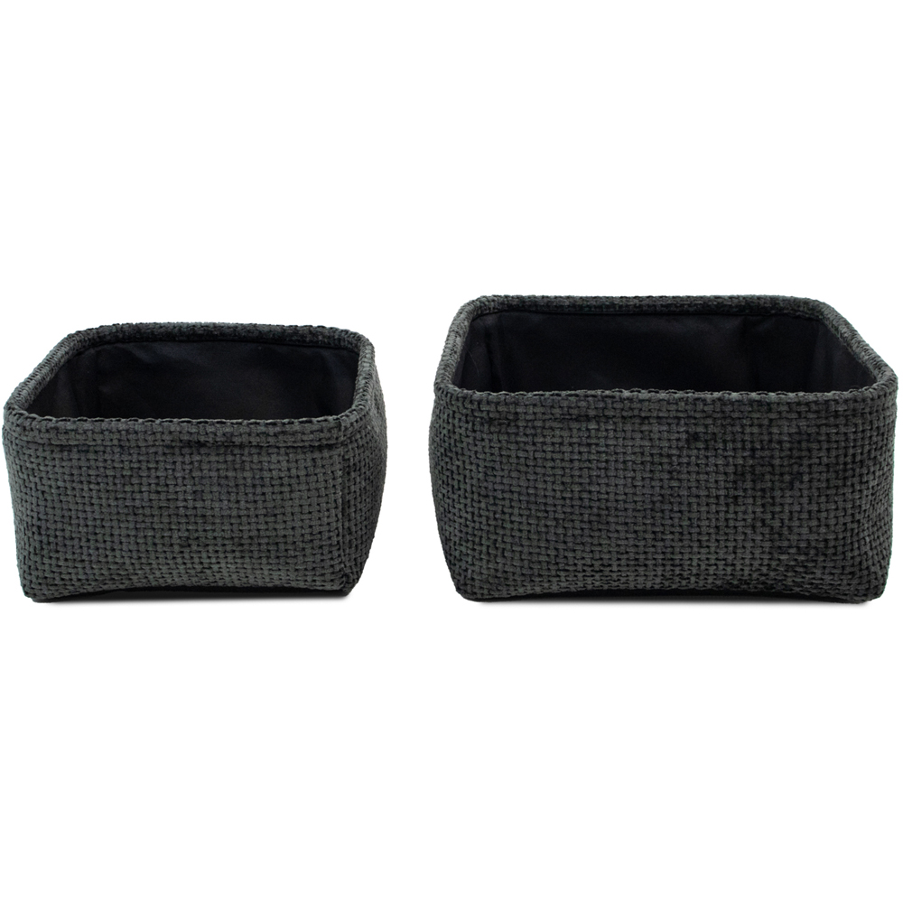 JVL Metro Black Square Storage Basket 2 Pack Image 4