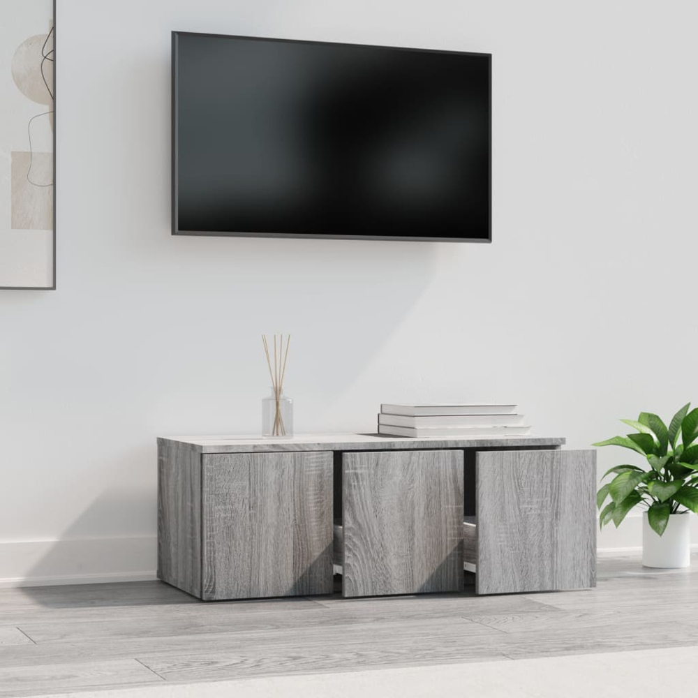 vidaXL 3 Drawer Grey Sonoma TV Cabinet Image 8
