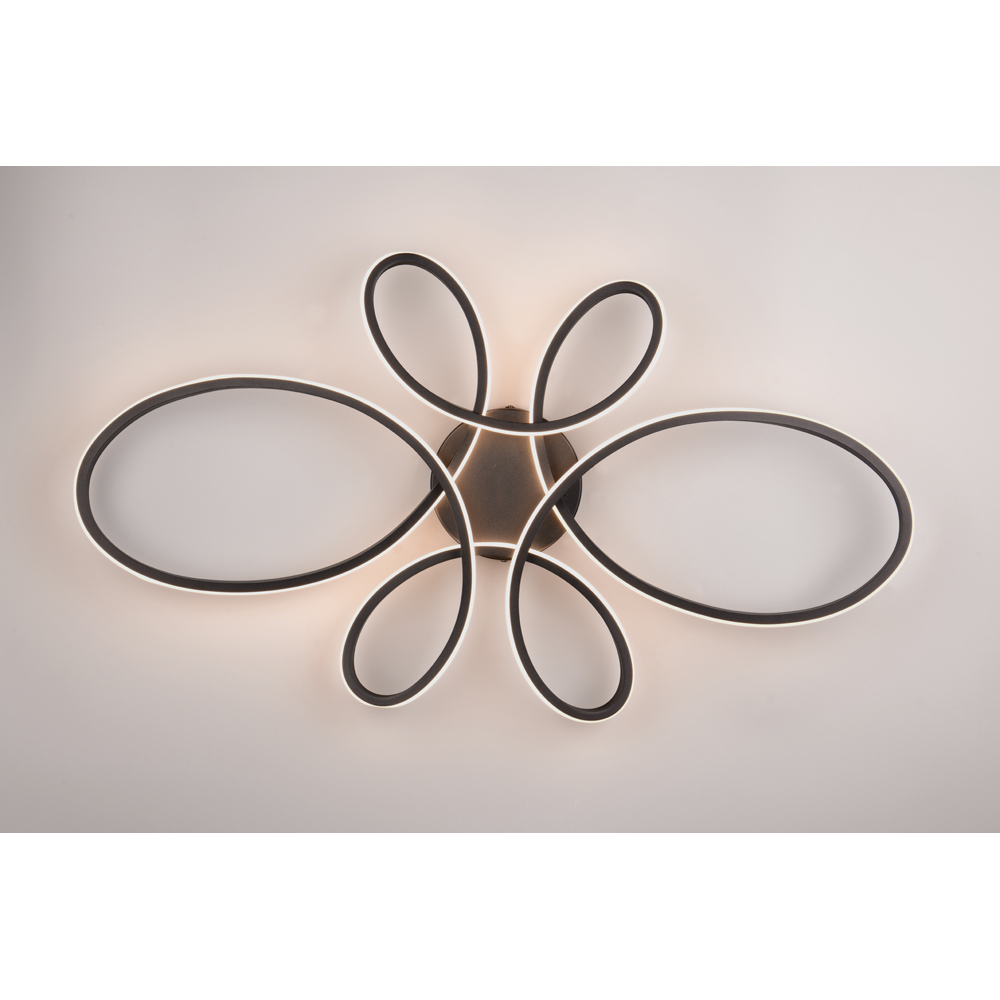 TRIO Fly Black Matt Integrated LED Ceiling Light Image 5