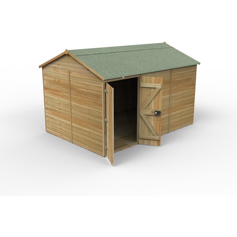 Forest Garden Timberdale 12 x 8ft Tongue and Groove Reverse Apex Garden Shed Image 3